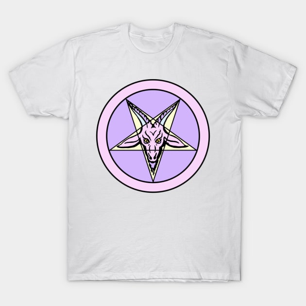 Pastel Baphomet Pentagram T-Shirt by lilgothgf